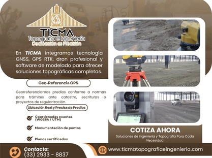 Ingenieros realizando levantamiento topográfico con equipo GPS RTK de precisión